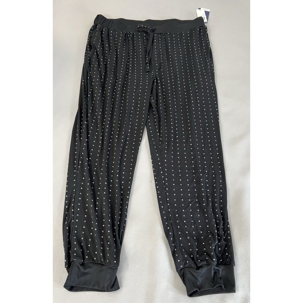 Izod Men's‎ Black Soft Pockets Pijamas Pants Waistband New